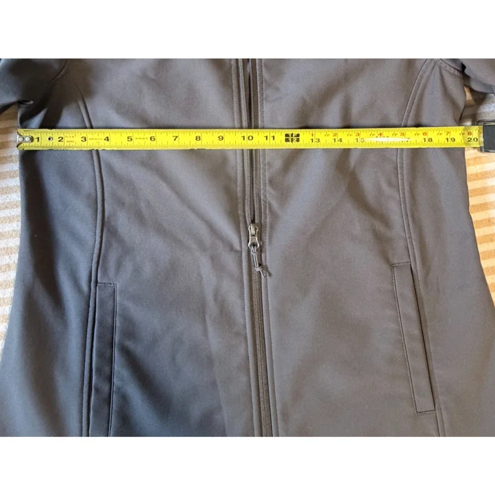 Magellan Outdoors Womens Softshell Jacket Full Zip Gray Charcoal Fleece Lined L